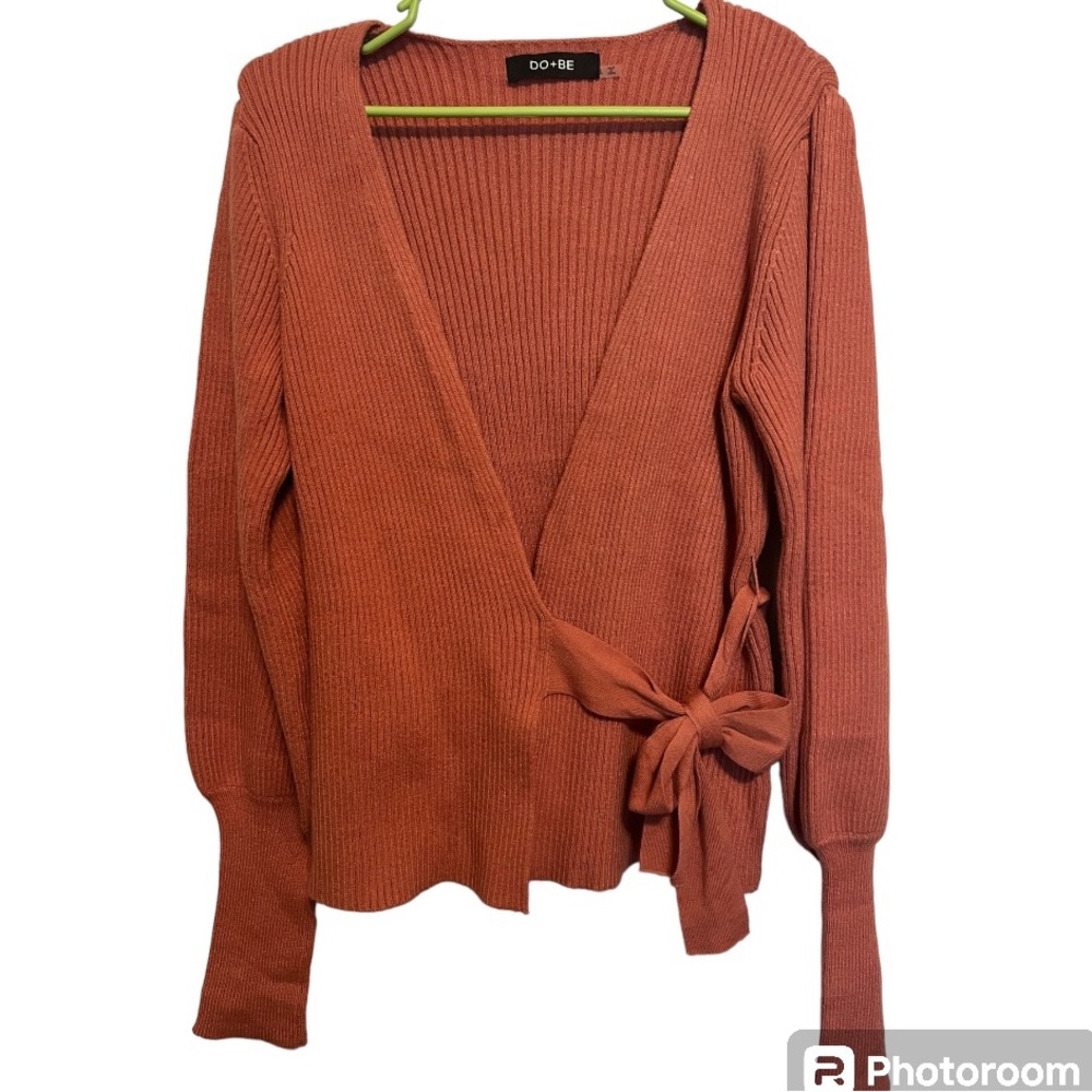 DO+BE Nordstrom Chic Peachy Pink Wrap Around Sweater Top